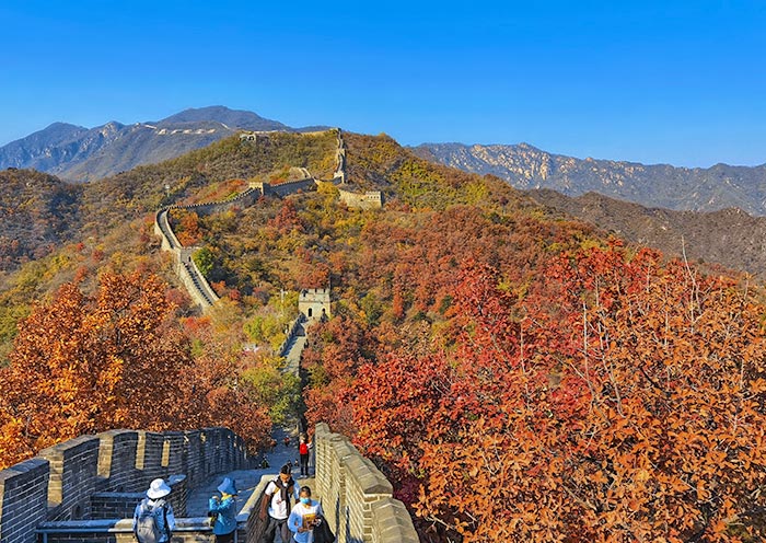 长城迷人的秋景